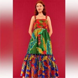 NWT FARM Rio Mixed Prints Balls Dress XL